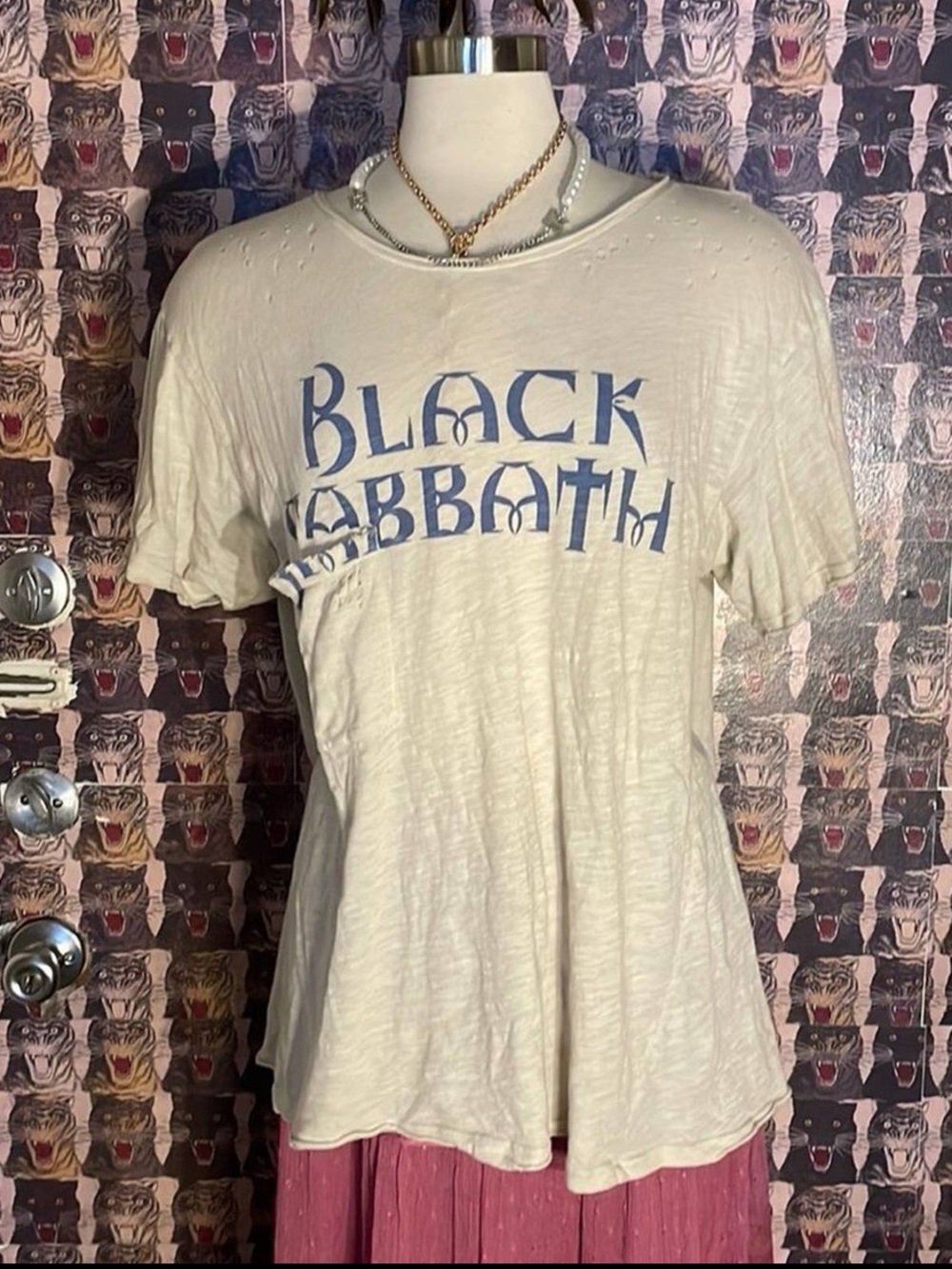 Magnolia Pearl Black Sabbath Pocket Tee in Cream - Picture 2 of 4